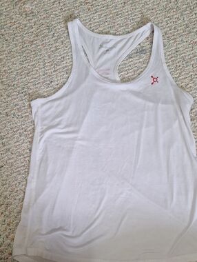 Orangetheory White Tank Top with Small Orange Logo